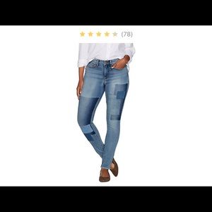 Skinny Leg Patched Jeans